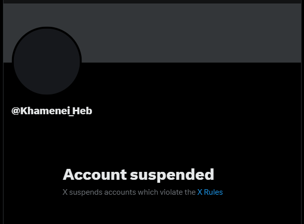 Khamenei's account suspended